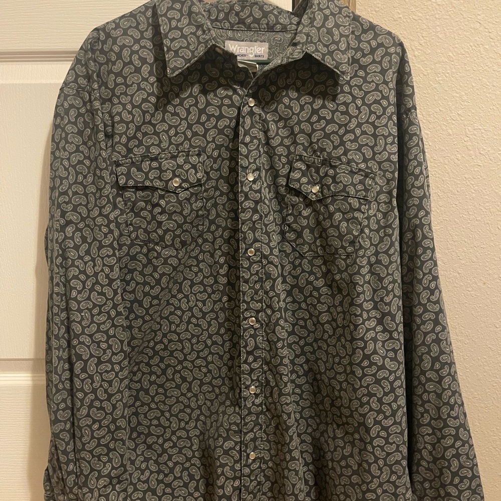 Wrangler Gray Paisley Shirt 2XL